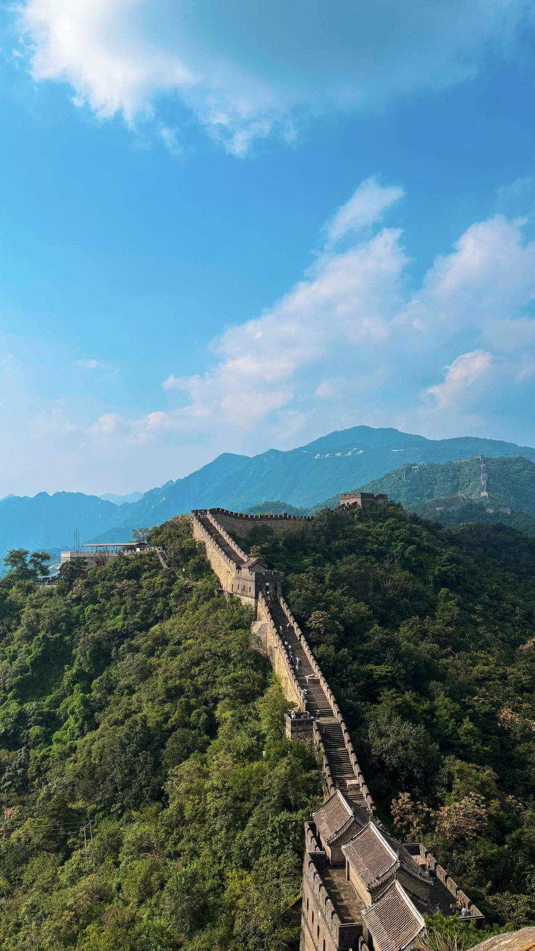 Mutianyu Great Wall winding across the ridgeline