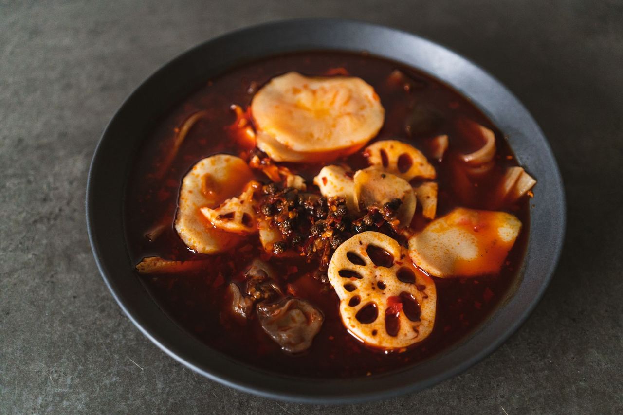 A Chengdu hotpot, lighter and more varied than its Chongqing cousin