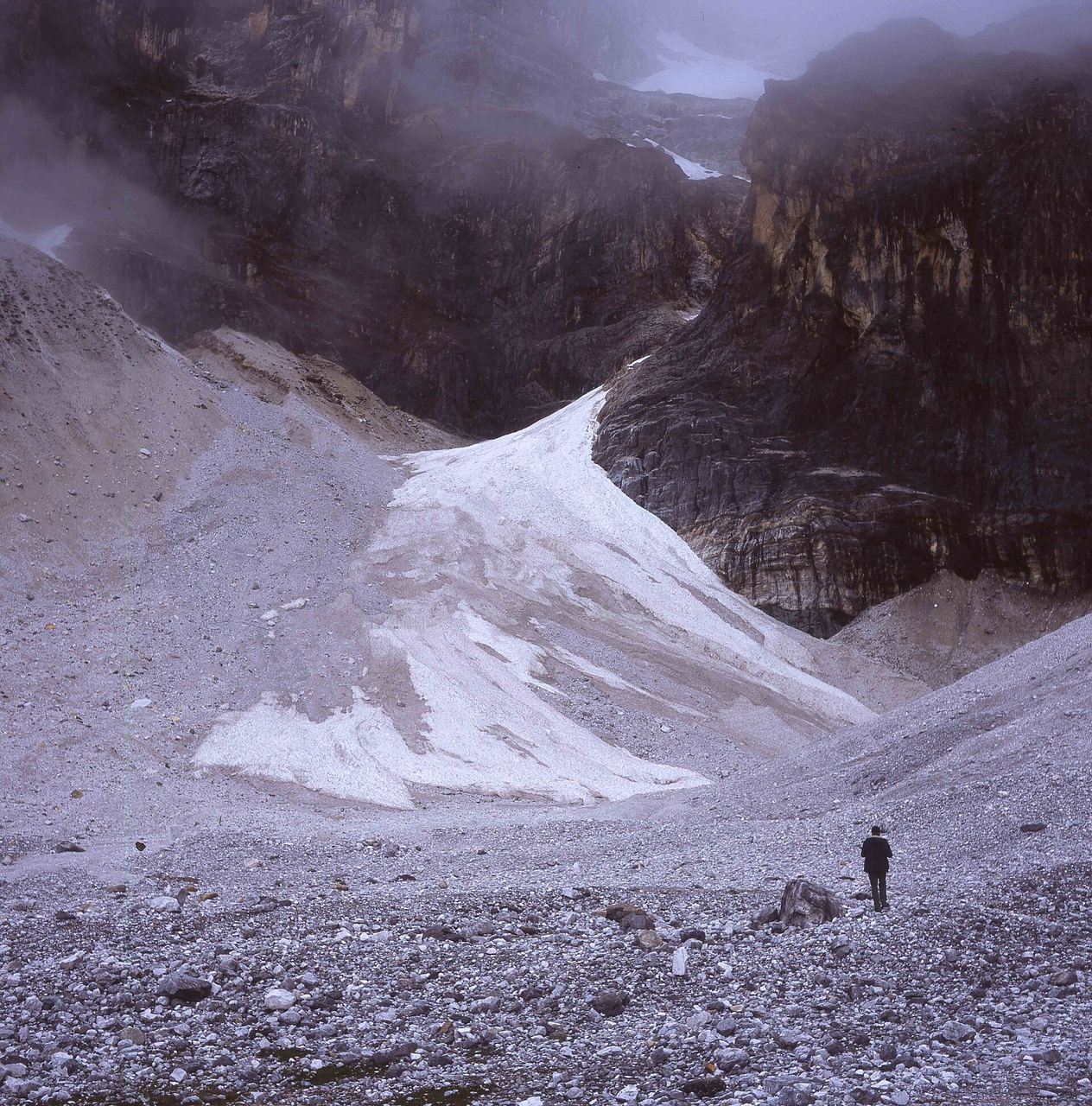Pilgrims on the kora route around the three peaks