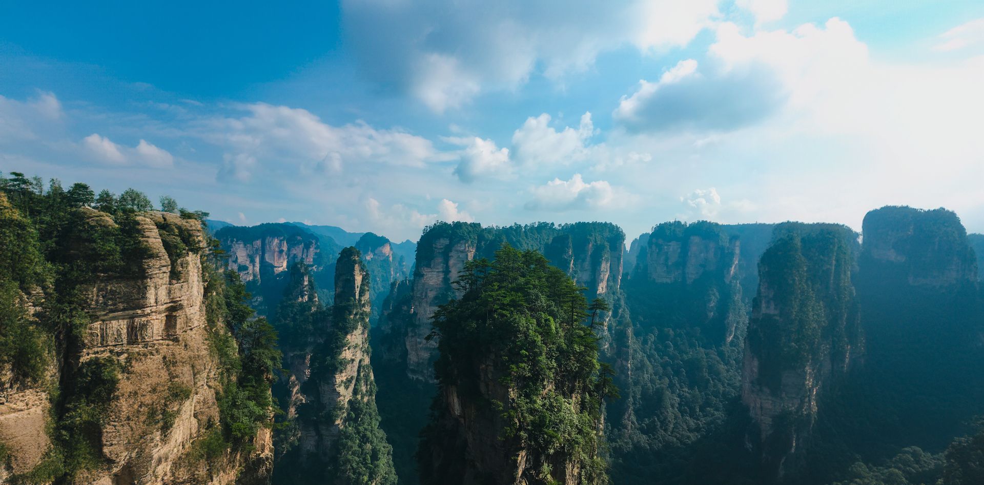 Peaks and forest inside the park